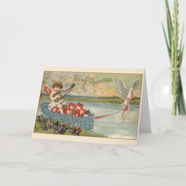 Cartão de Saudação de Dia de os namorados Cupido V (Frente)