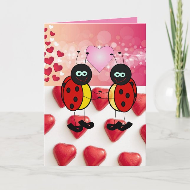 Cartão de Saudação de dia de os namorados Ladybug (Frente)