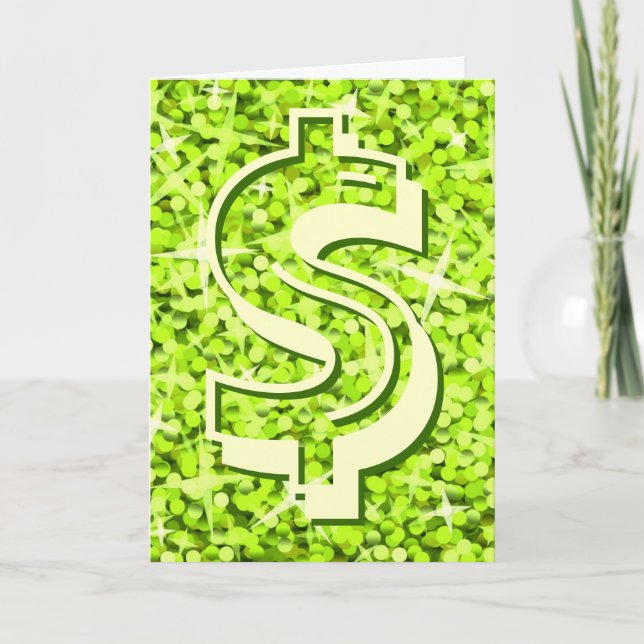 Cartão de saudação de dólar de Limão Glitz "$" 'Se (Frente)