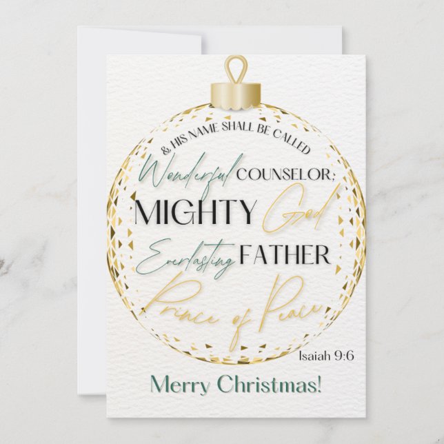 Cartão de Saudação de Escritura de Natal Isaiah 9: (Frente)