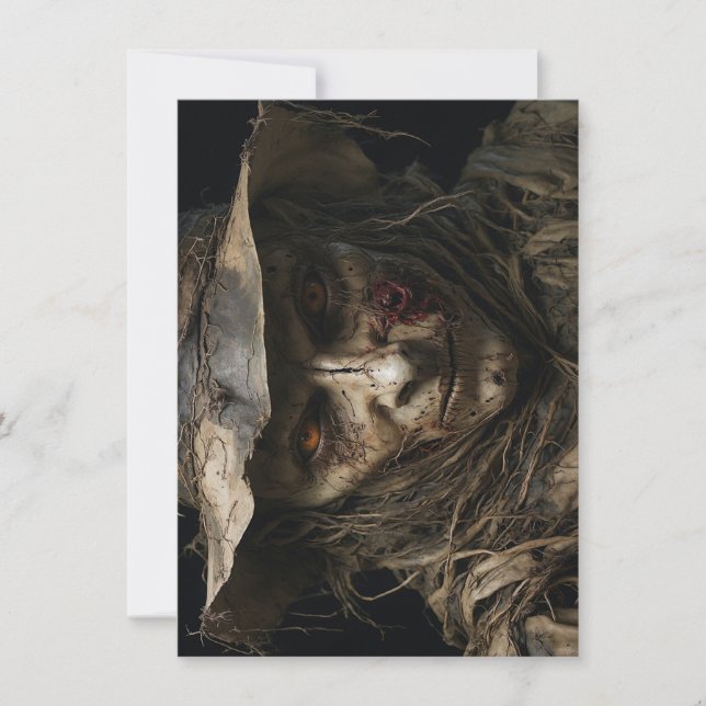 Cartão de Saudação de Espantalho do Halloween (Frente)