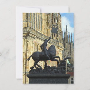 Cartão de saudação de estátua de Praga