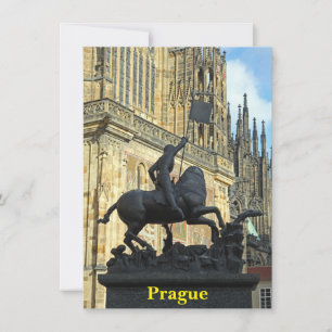 Cartão de saudação de estátua de Praga