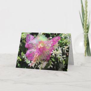 Cartão de Saudação de Fada Rosa