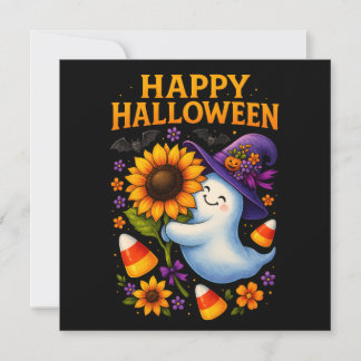 Cartão de saudação de fantasma amigável do Hallowe