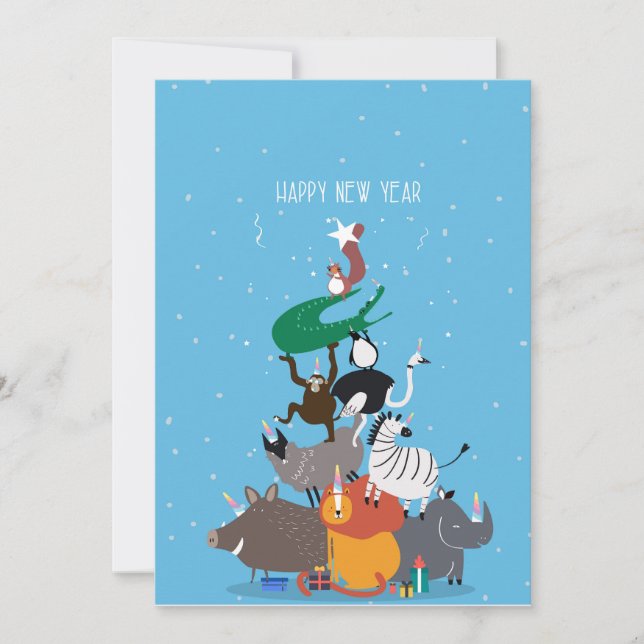 Cartão de saudação de feliz ano novo (Frente)