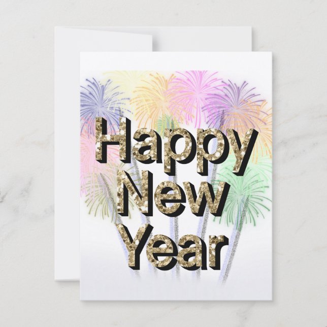 Cartão de saudação de feliz ano novo (Frente)