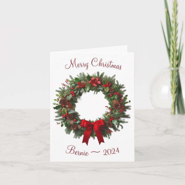 Cartão de Saudação de Feliz Natal para Beagle Pers (Frente)