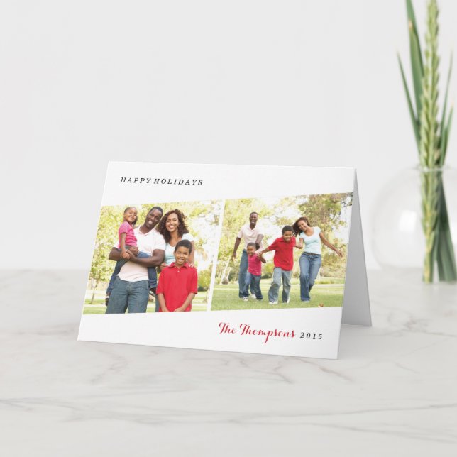 Cartão de Saudação de Feriado de Diptych - Berry (Frente)