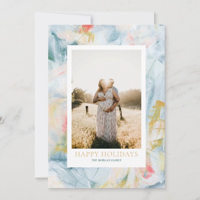 Cartão de Saudação de Feriado de Natal de Arte Col (Frente)