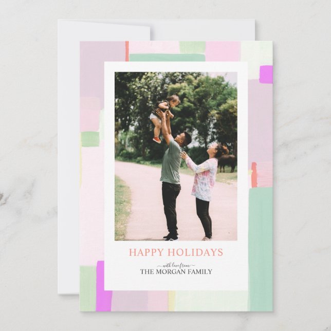 Cartão de Saudação de Feriado de Natal de Arte Col (Frente)