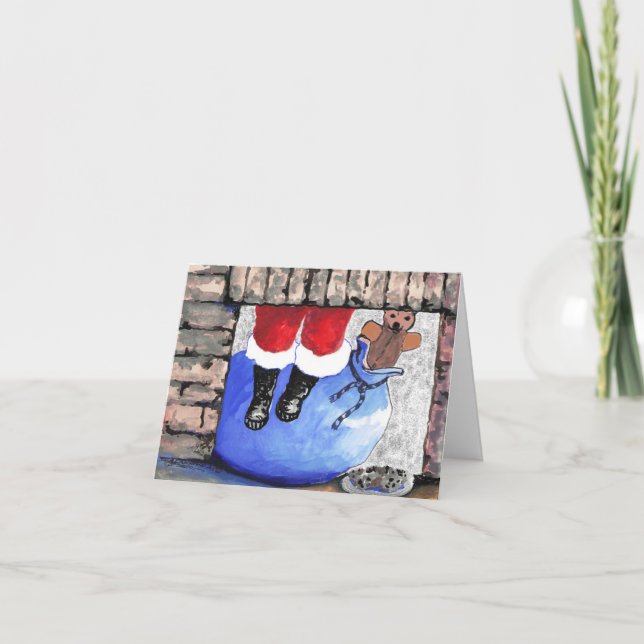 Cartão de Saudação de Feriado de Natal de Santa Cl (Frente)