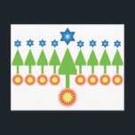 Cartão de Saudação de Feriados Felizes - Hanukkah<br><div class="desc">Conhece pessoas que celebram um pouco de tudo? Este cartão mostra uma floresta de Árvores de Férias; sacudir-o (de cabeça para baixo) e mostra as velas da menorah de Chanucá. Deixe seus amigos escolherem qual maneira exibir. O cartão é bonito - e apropriado - para cristãos ou judeus. (Minha família...</div>