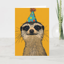 Cartão de saudação de Festa de aniversário Meerkat