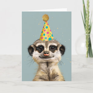 Cartão de saudação de Festa de aniversário Meerkat