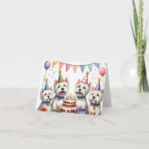 Cartão de saudação de Festa de aniversário Westie