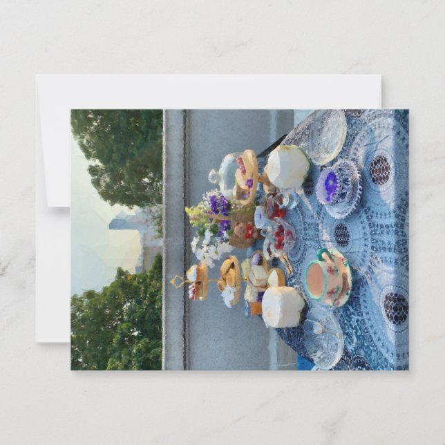 cartão de saudação de festa de chá (Frente)