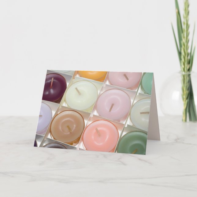 cartão de saudação de festas de vela (Frente)