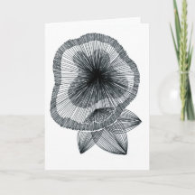 Cartão de Saudação de Flor de Arte de Linha Radial