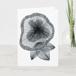 Cartão de Saudação de Flor de Arte de Linha Radial