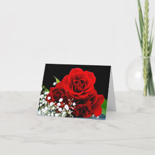 Cartão de saudação de flor rosa vermelha