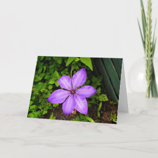 Cartão de saudação de flor roxa