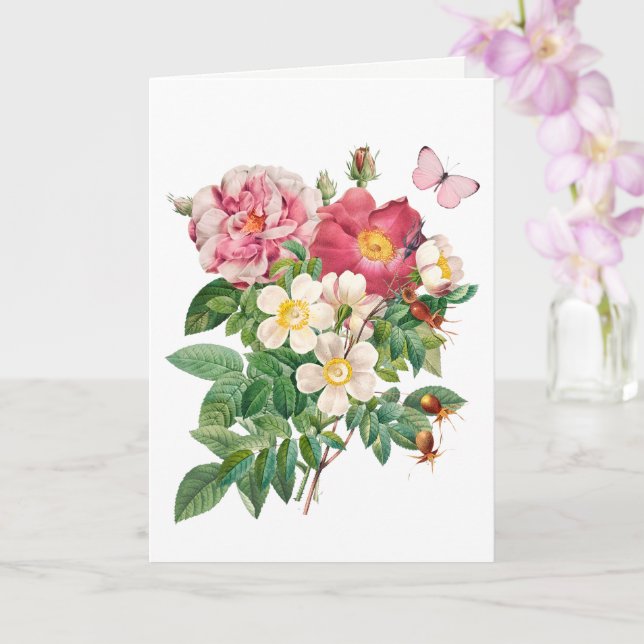 Cartão de Saudação de Flores Antigas (Orquídea)