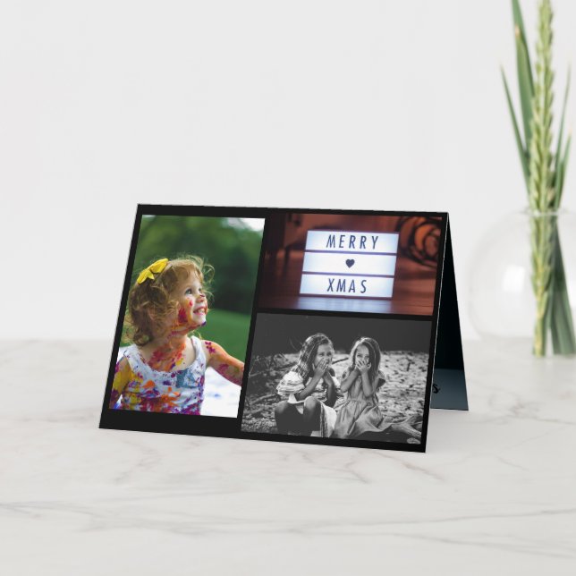 Cartão de Saudação de Foto da Família Natal (Frente)