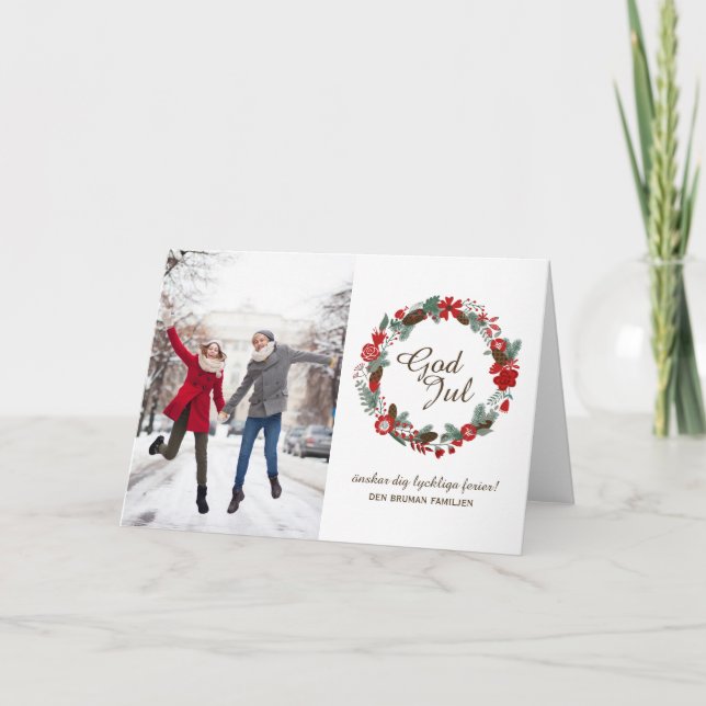 Cartão de Saudação de Foto de Deus Jul (Frente)