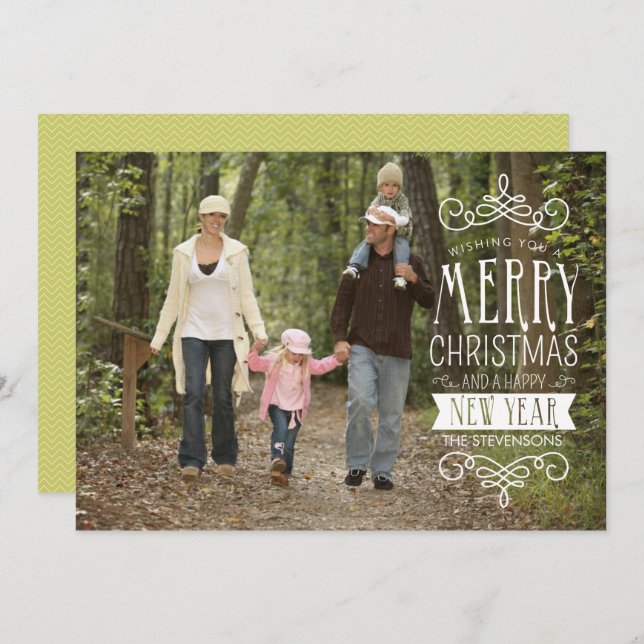 Cartão de Saudação de Foto de Feriado de Banner De (Frente/Verso)