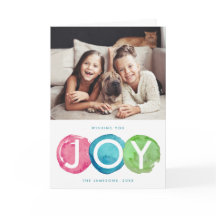 Cartão de Saudação de Foto de Natal Colorido