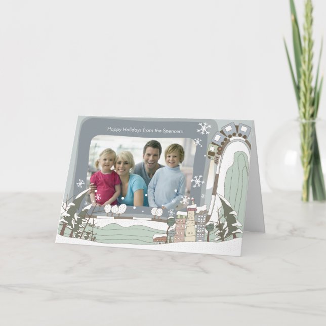 Cartão de Saudação de Foto de Natal da Cidade Anti (Frente)