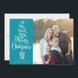 Cartão de Saudação de Foto de Natal em Árvore Lett<br><div class="desc">A inscrição química em uma árvore de Natal envia saudações calorosas com sua foto.</div>