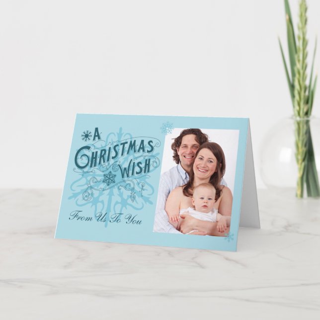 Cartão de Saudação de Foto de Natal Personalizado (Frente)