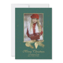 Cartão de Saudação de Foto de Natal Pine de invern