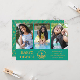 Cartão de Saudação de Foto Diwali - Cor Personaliz