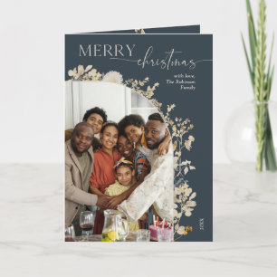 Cartão de Saudação de Foto do Arch de Natal Azul