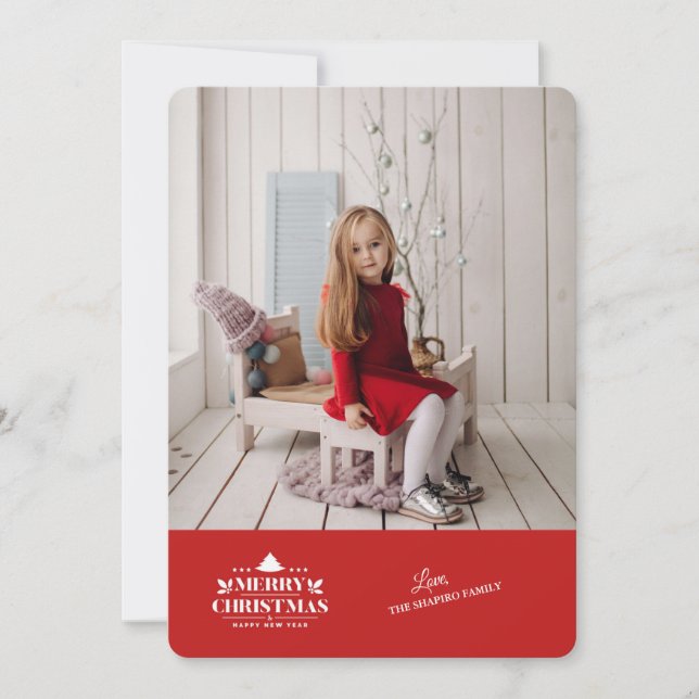 Cartão de Saudação de Foto do Feliz ano novo Feliz (Frente)