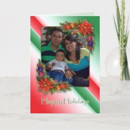 Cartão de Saudação de Foto Feliz Feriados Verdes V