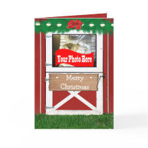 Cartão de Saudação de Foto Feriado da Porta do Red