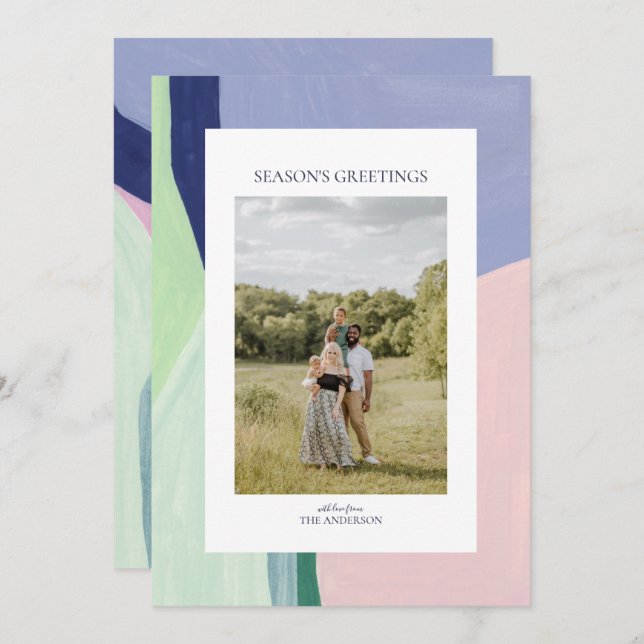 Cartão de Saudação de Foto Feriado de Natal (Frente/Verso)