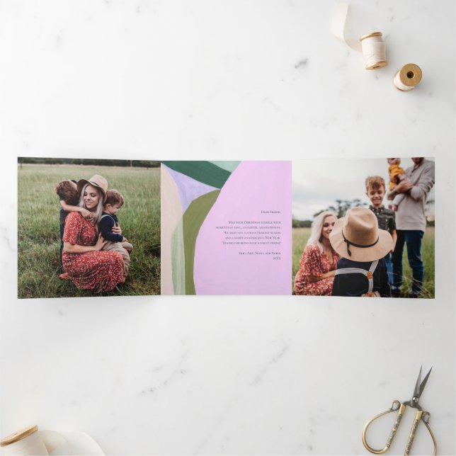 Cartão de Saudação de Foto Feriado de Natal (Dentro)