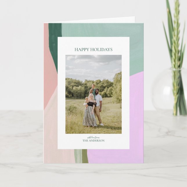 Cartão de Saudação de Foto Feriado de Natal (Frente)