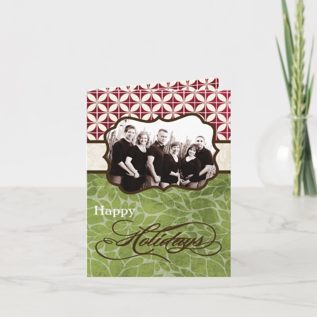 Cartão de Saudação de FOTO Personalizado de Folha  (Frente)