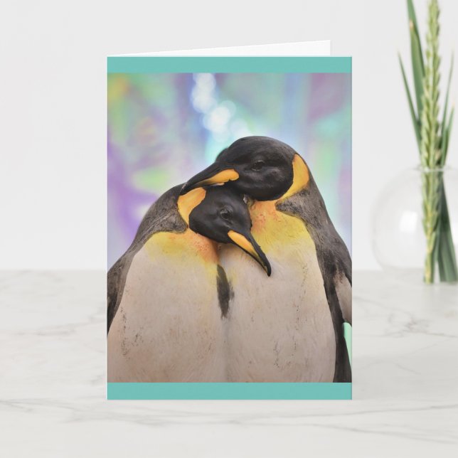 Cartão de Saudação de Fotografia PENGUIN (Frente)