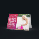 Cartão de saudação de fotos de feriado e Feliz em<br><div class="desc">Cartão de saudação de Feliz e feriado brilhante de Orabella Impressões. Substitua a foto de modelo por uma de suas antes de comprar.</div>