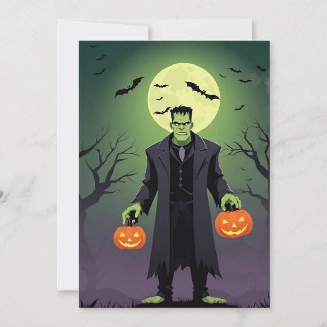 Cartão de saudação de Frankenstein Halloween (Frente)