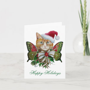 Cartão de saudação de gatinho de Natal para papais