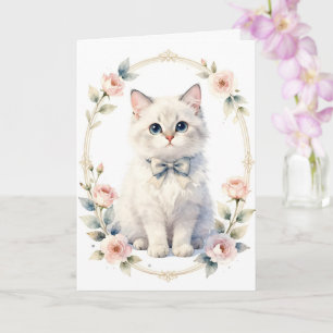 cartão de saudação de gatinho fofo