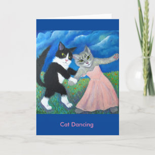 Cartão de saudação de gato dançando